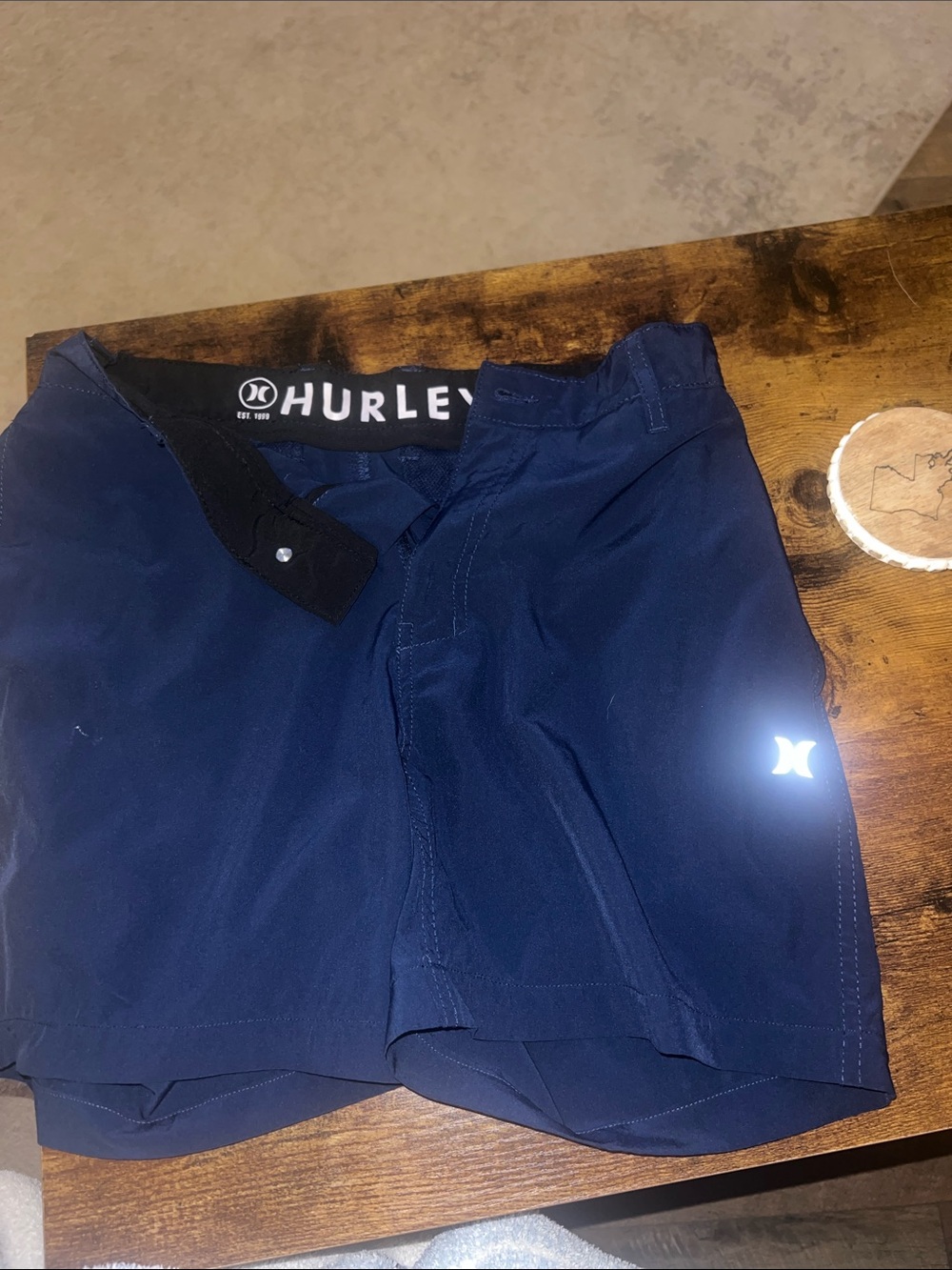 Hurley Men's Navy Blue Athletic Hybrid Shorts